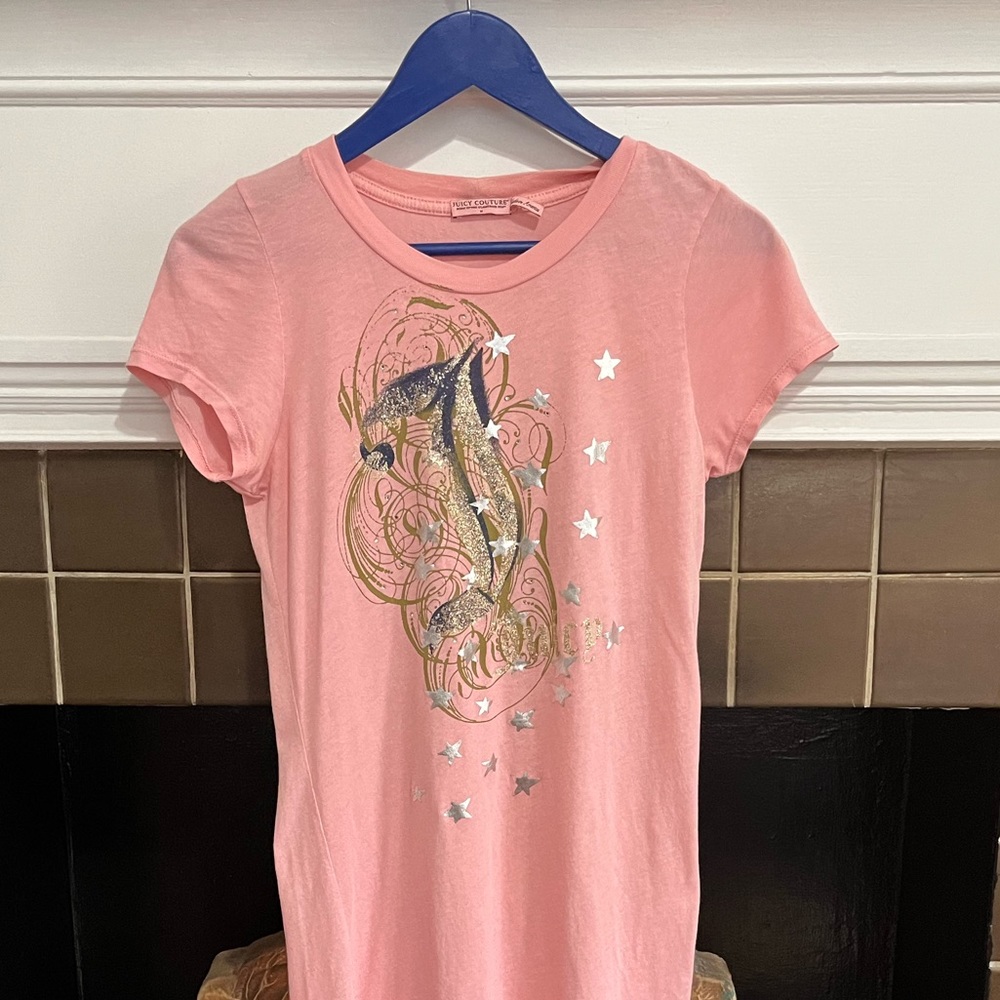 Juicy Couture 2000s Glitter Metallic Tunic T-Shirt